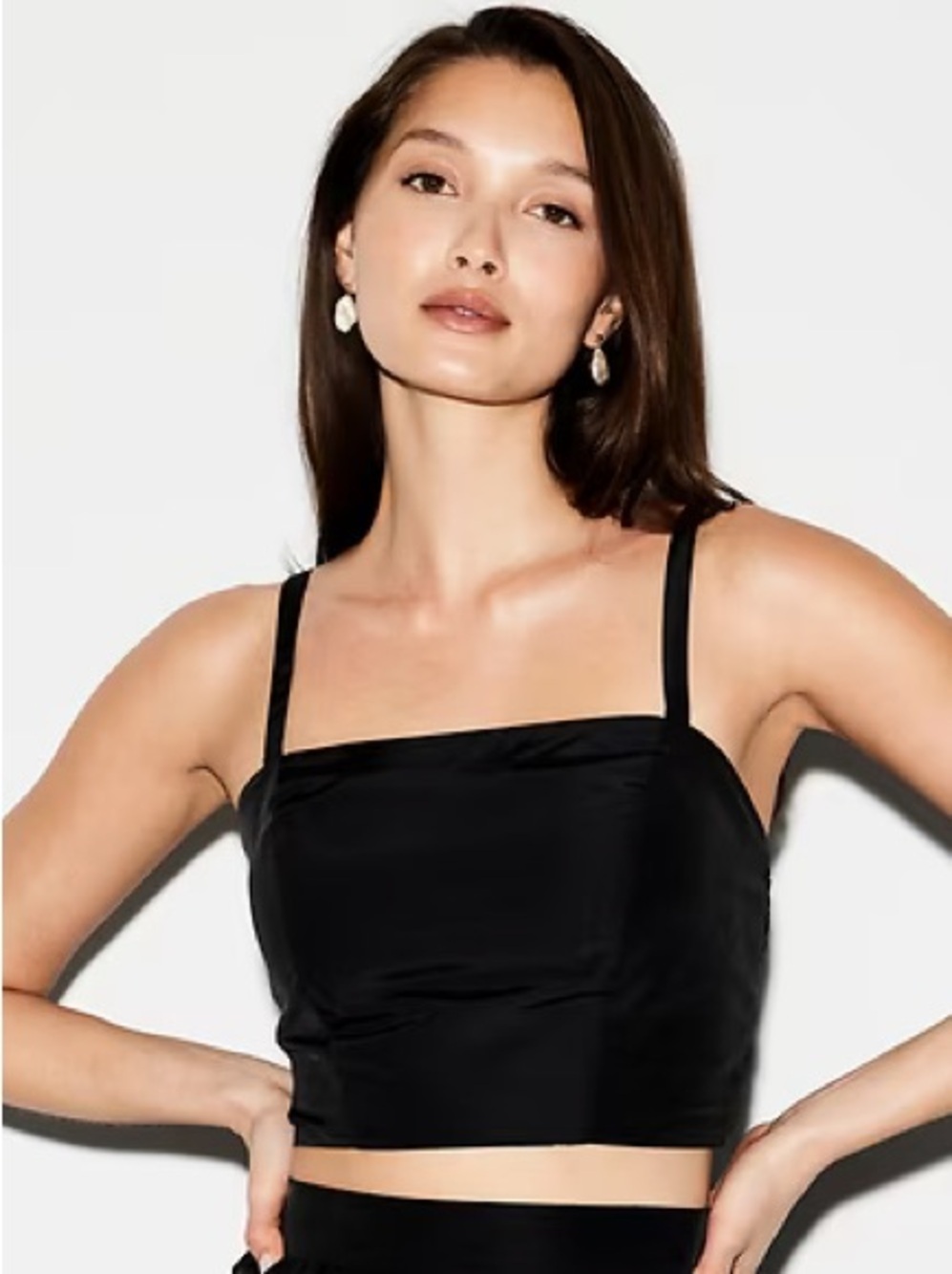NWT! The Occasion by Old Navy Fitted Taffeta Cropped Tank Top